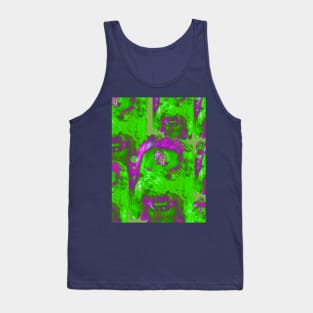 Neon green faces Tank Top